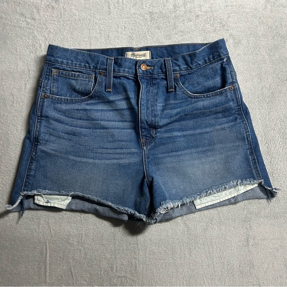 Madewell Shorts Womens Sz 30 High Rise Denim Cut Off Frayed Hem Light Wash